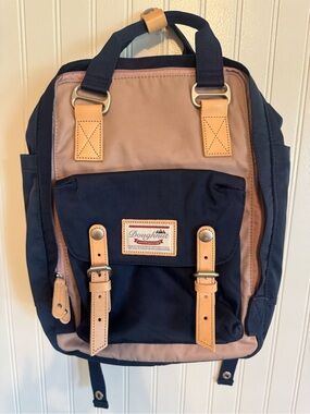 Doughnut Macaroon Backpack Tote Navy Blue Blush Pink